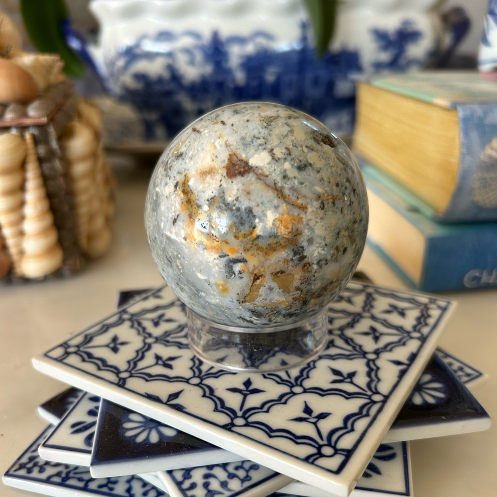 Ocean Jasper Sphere Orb ~2.5”
